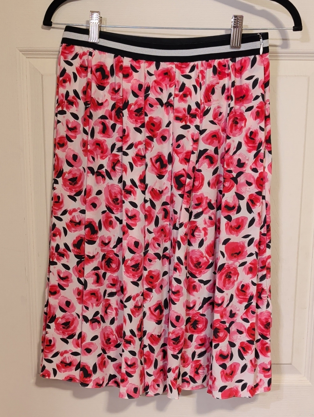 NWOT Kate Spade New York "Mini Rose" Pleated Silk Skirt Size 4